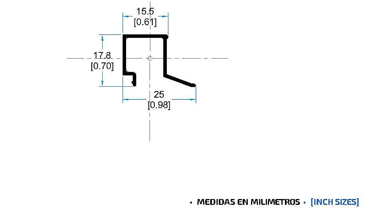 Serie 1400, perfil 1432 Junquillo Estrecho