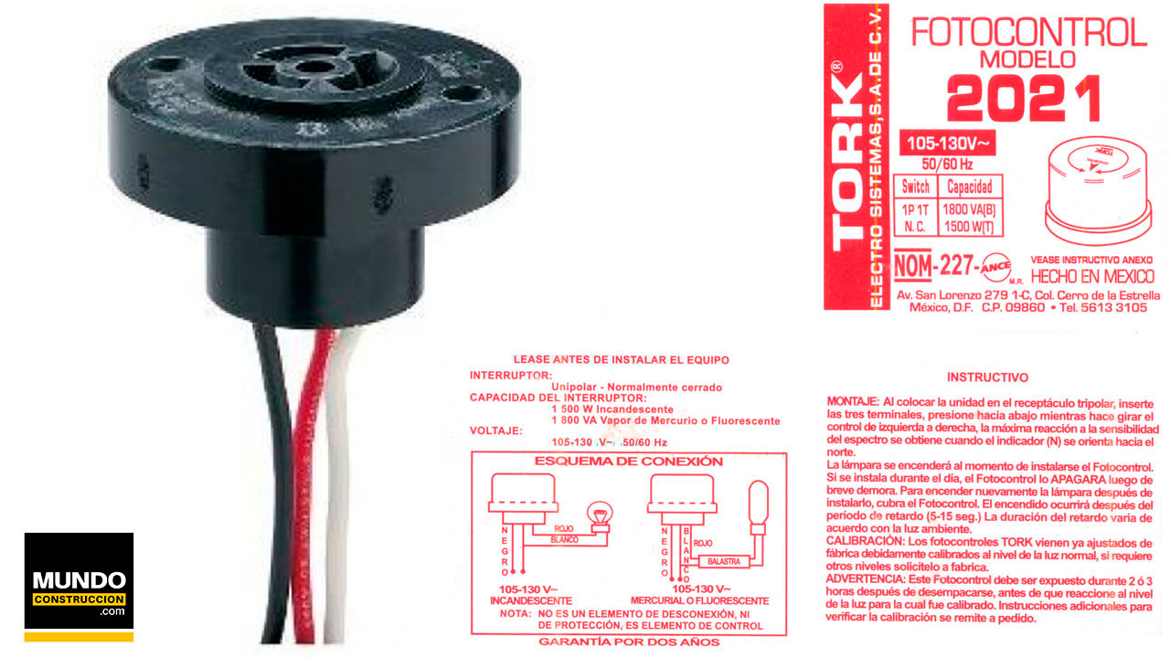 Fotocelda Tork fotocontrol 2021 Receptáculo 