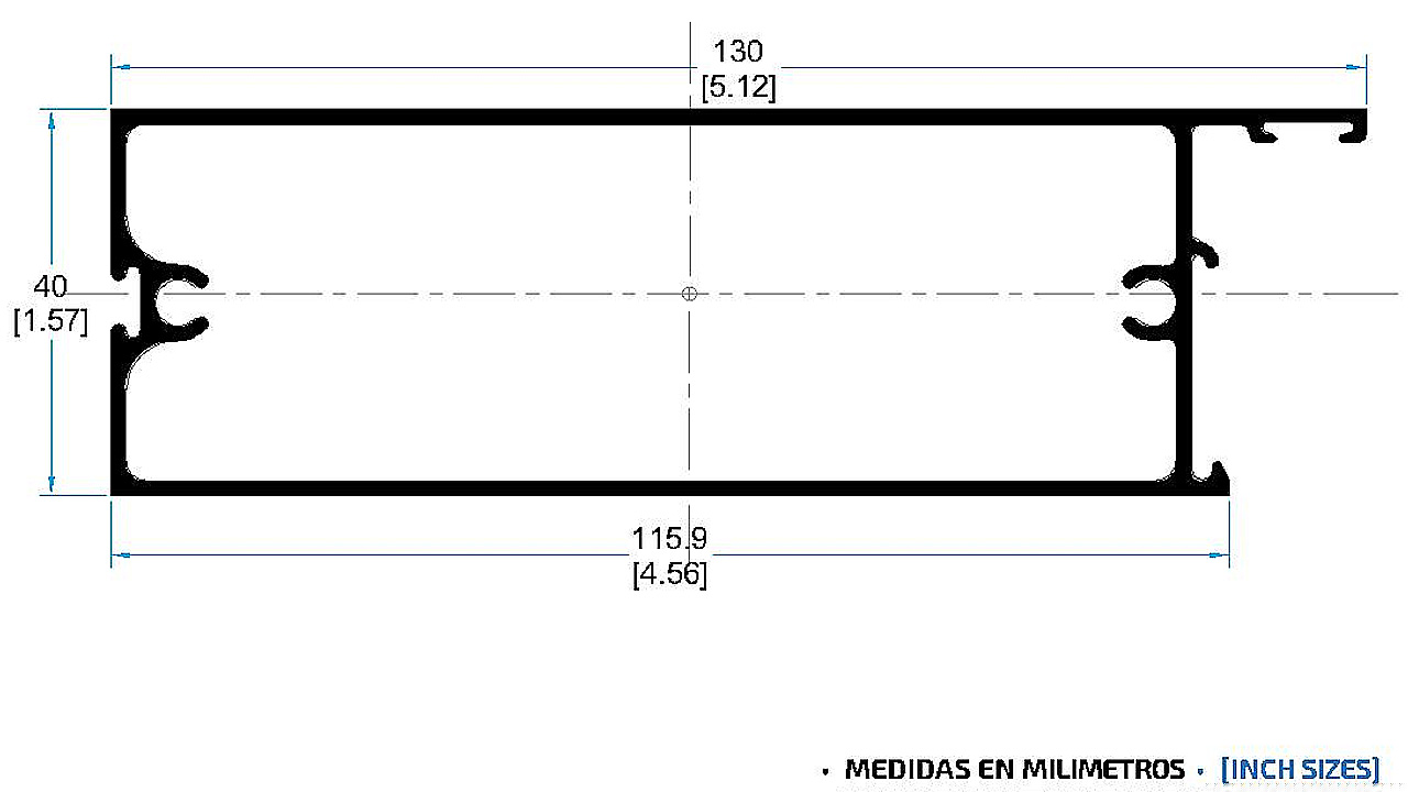 Serie 1400, perfil 1434 Zócalo Inferior