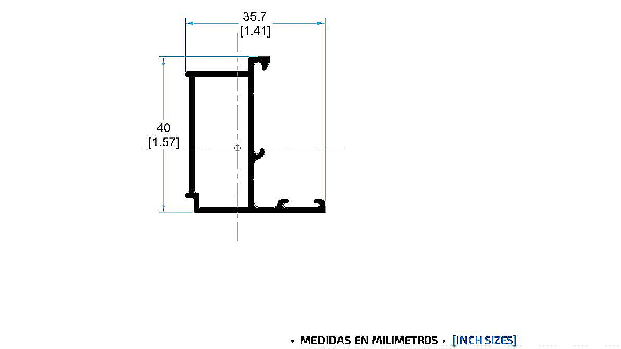 Serie 1400, perfil 61447 Inversor de Apertura