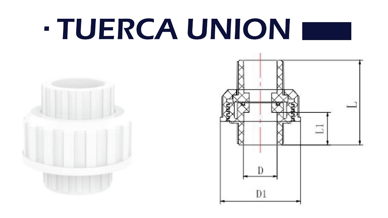 PVC hidráulico Ced. 40 tuerca unión 3/4
