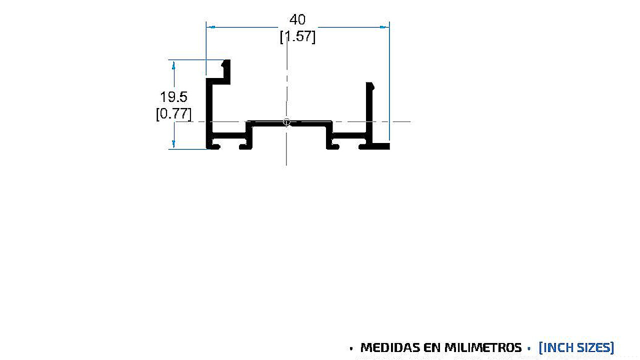 Serie 1400, perfil 61446 Arrastre Puerta