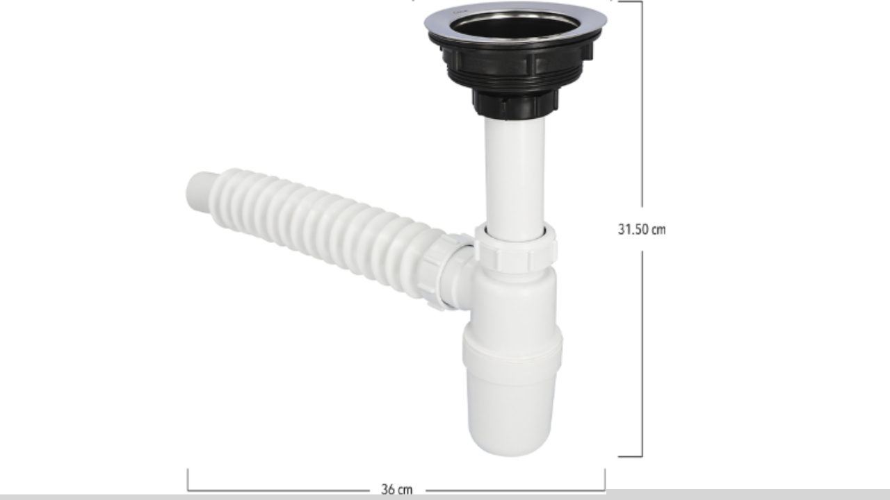 Céspol PVC con bote y contra canasta para fregadero Dica 3730CB
