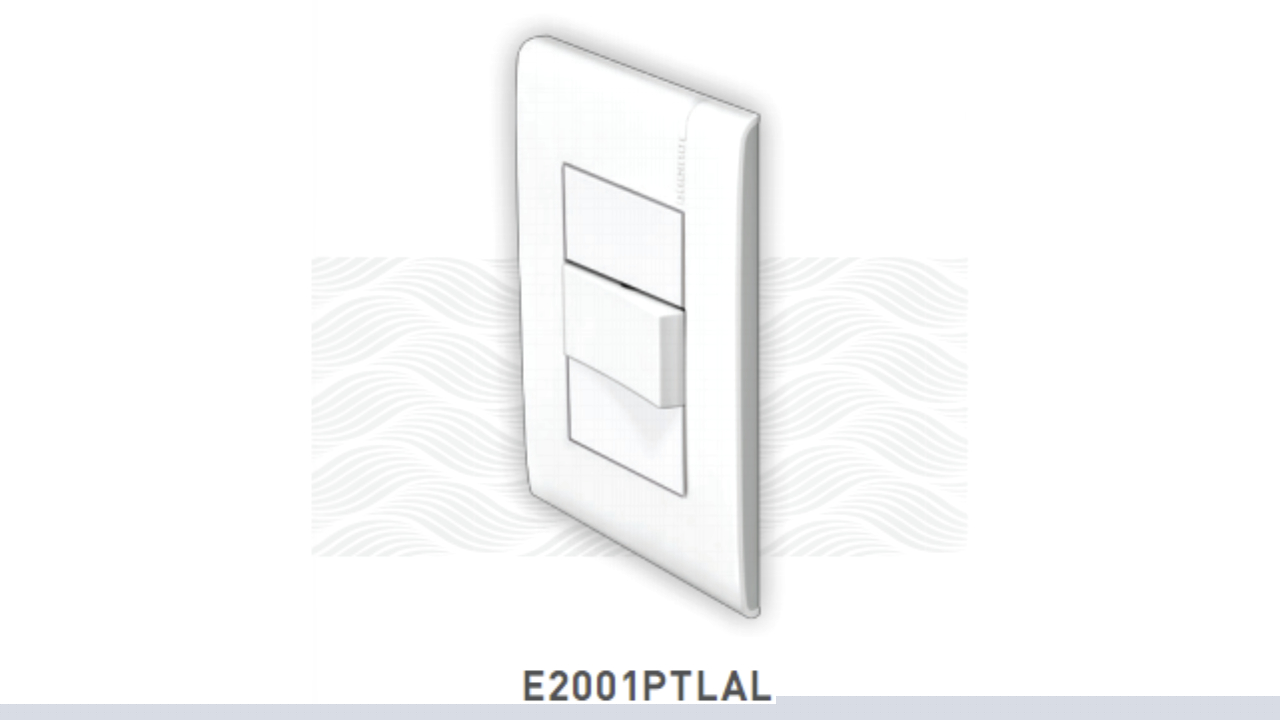 Placa blanca con 1 apagador sencillo Btcino Modus PRO E2001/2PTLAL lateral luna