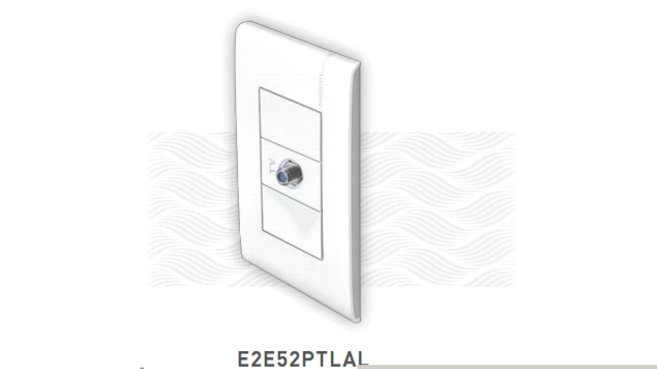 Placa blanca con toma de TV Bticino Modus PRO E2E52PTLAL lateral luna