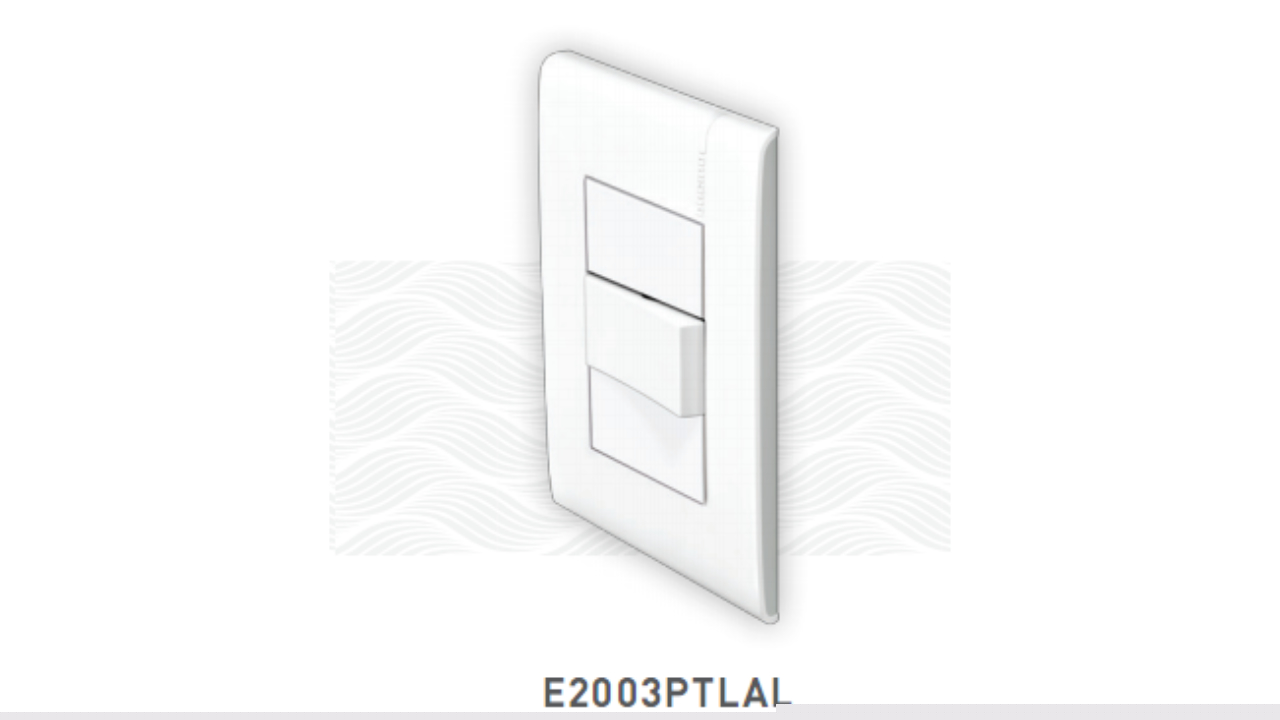 Placa blanca con 1 apagador de escalera Btcino Modus PRO E2003PTLAL lateral luna 